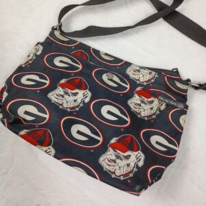 Broad Bay Georgia Bulldogs UGA Mascot Logo Crossbody Bag Black Red NCAA Fan Gear